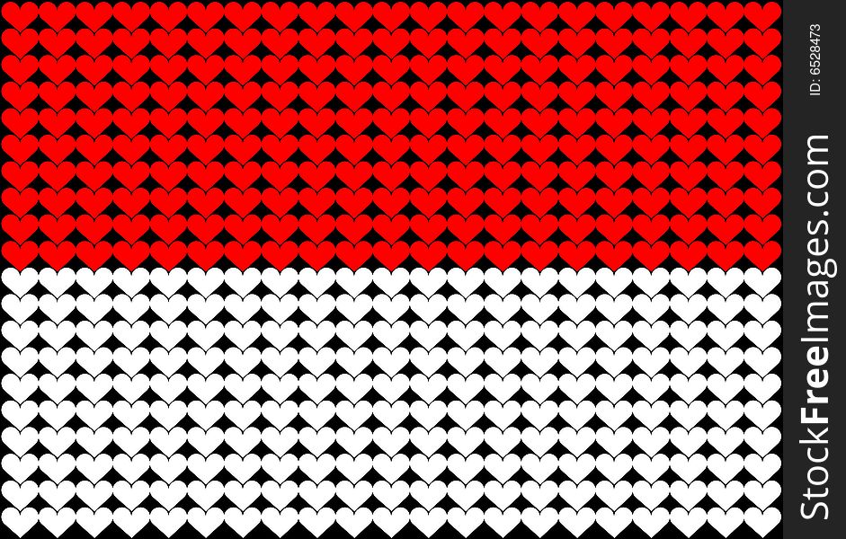 Monaco / Indonesia Heart Flag