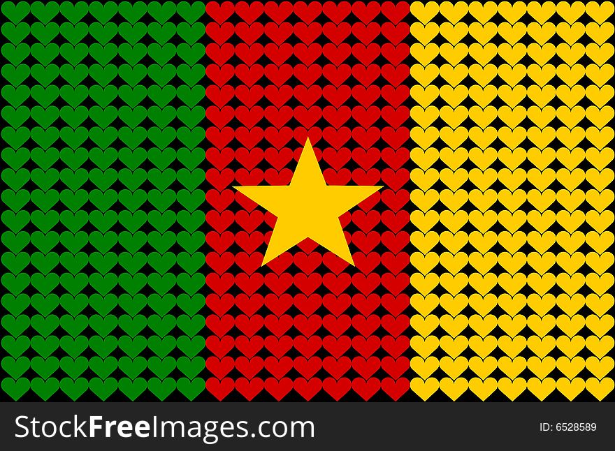 Cameroon Heart Flag