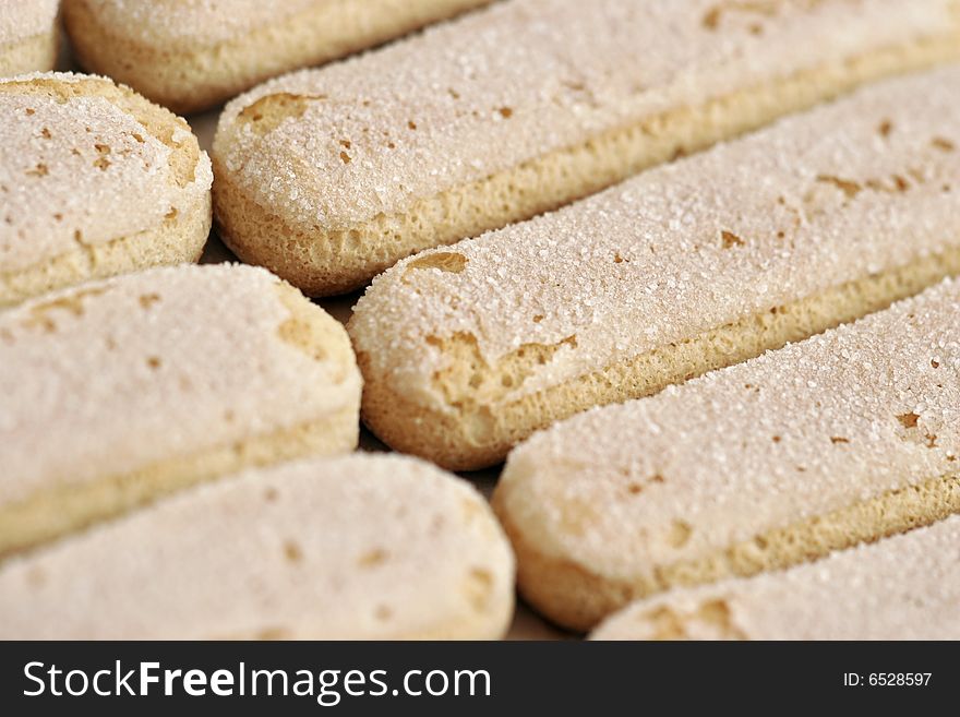 Close up of group biscuit with sugar