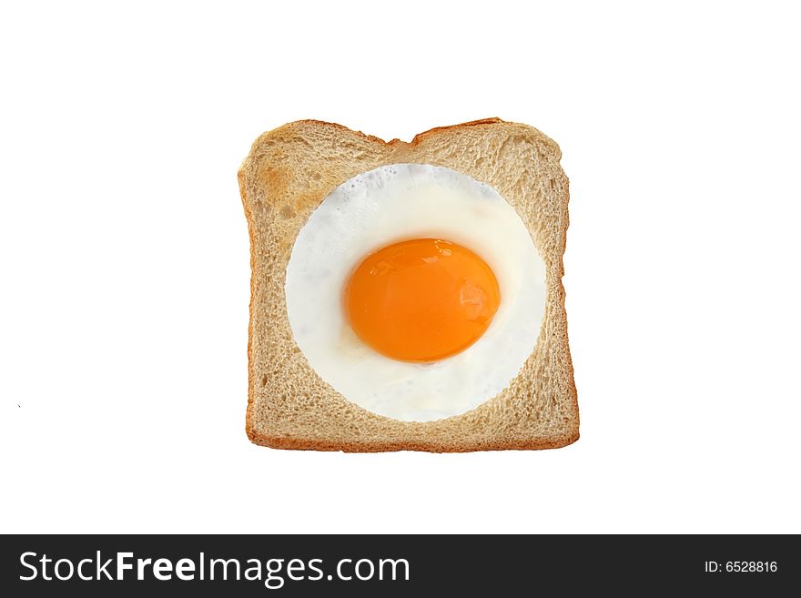Toast with round egg sunny side up. Toast with round egg sunny side up