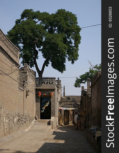 A little door and a green tree,it's in West of China. A little door and a green tree,it's in West of China.