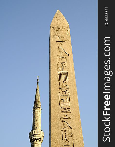Egyptian obelisk carried by rome empire to istanbul