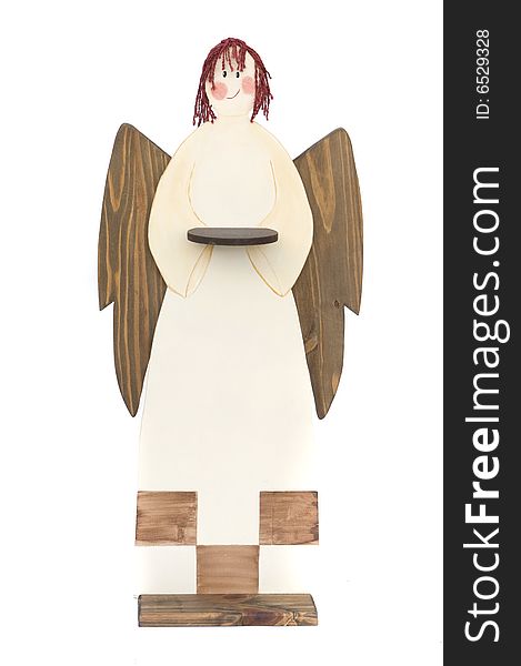 Angel tray in wood for christmas decoration