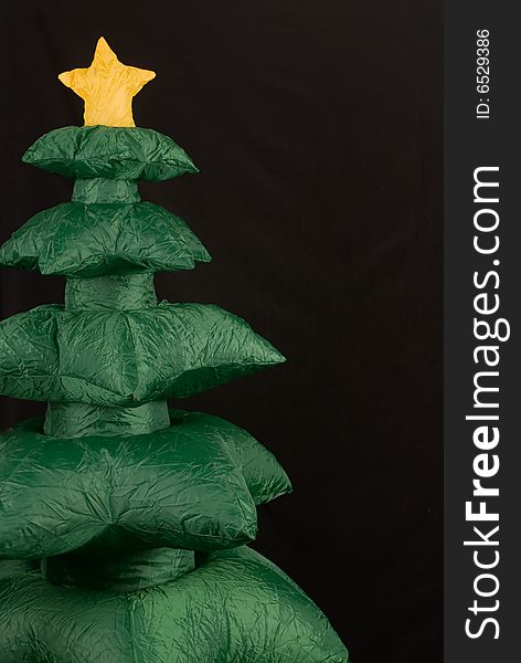 Funny Inflatable Christmas Tree In Black Backgroun