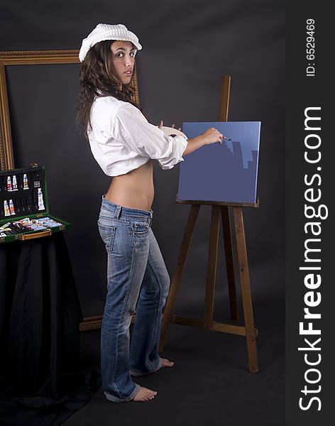 Young Woman Painting