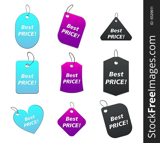 100% vectors - colored labels, tags. 100% vectors - colored labels, tags