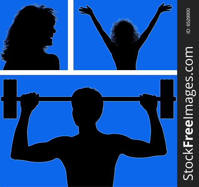 Man and women silhouette illustrations. Man and women silhouette illustrations