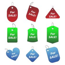 Colored Tags - For Sale 2 Stock Image