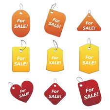 Colored Tags - For Sale 3 Royalty Free Stock Photo