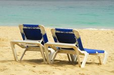 Two Sun Beach Chairs Royalty Free Stock Photography Two Sun Beach Chairs Royalty Free Stock Photography