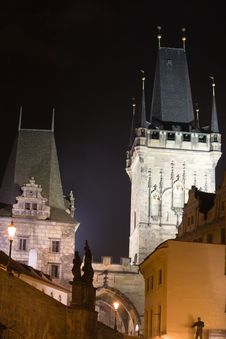 Prague Night Scenery Royalty Free Stock Photo