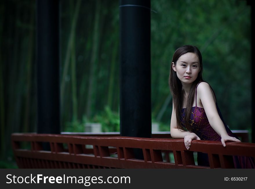 Bride In Chinese Traditional Garden