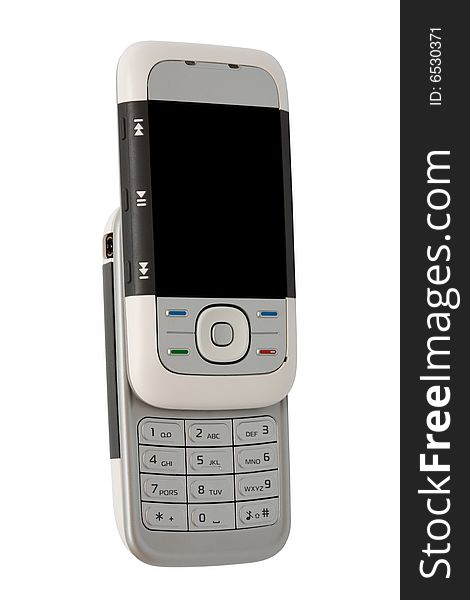 Modern mobile phone on a white background