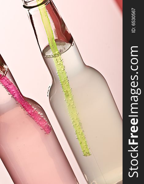 Drink series: fresh  color cocktails with straw