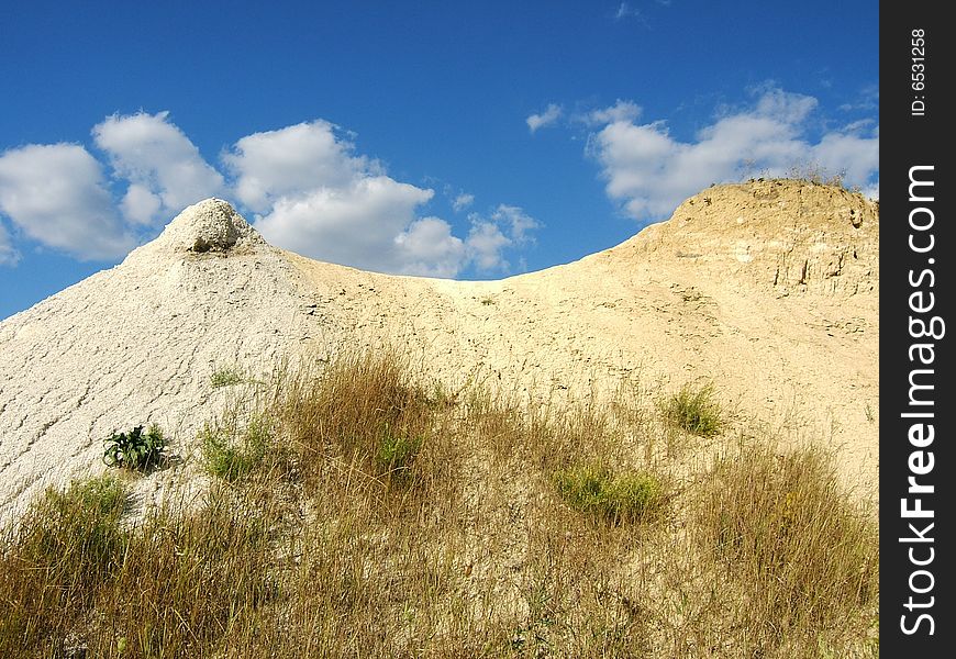 Chalk and clay hills in Central Russia there was the ancient ocean bottom