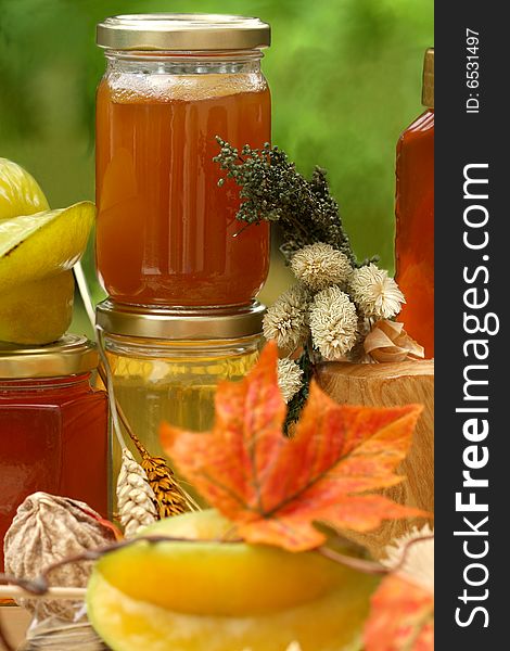 Jar Of Fresh Honey And Starfruit