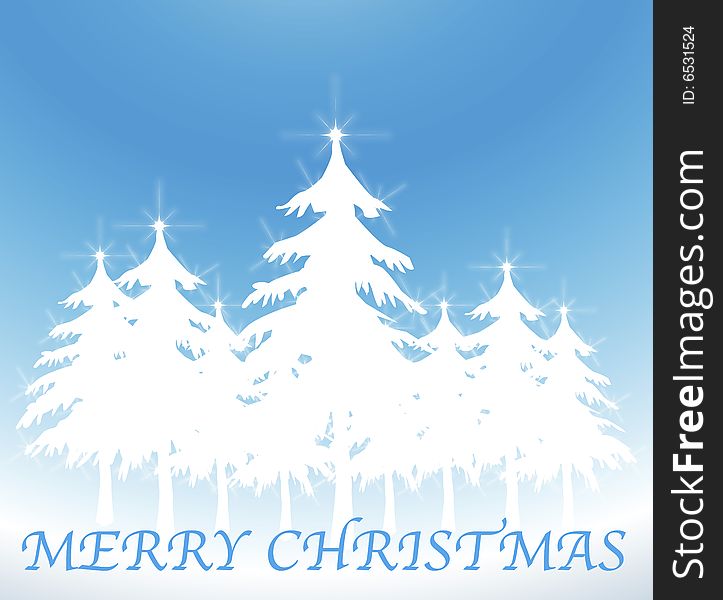 White Christmas Tree Card 2