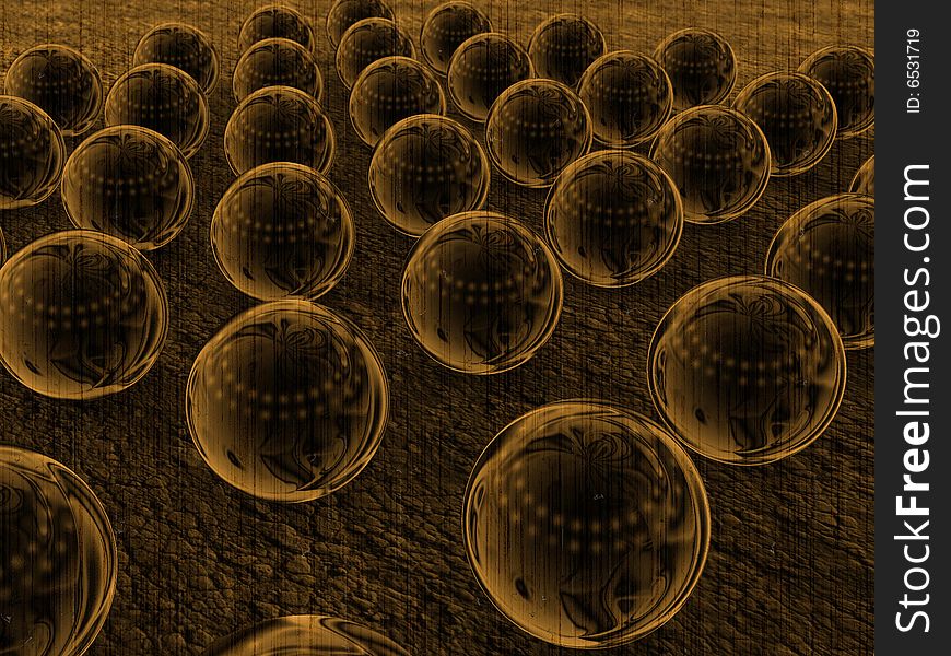 Alien unknown fantasy spheres in old style theme