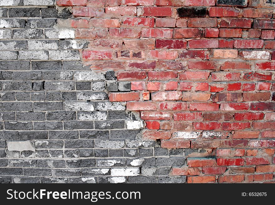 Detail shot of an old brick wall. Detail shot of an old brick wall