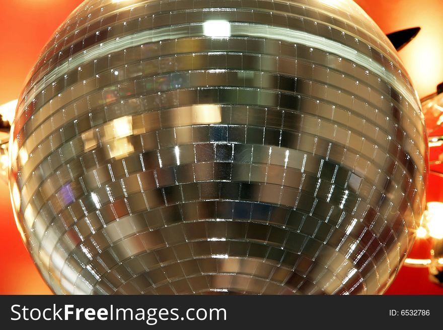 Rotating mirror disco ball with motion blur. Rotating mirror disco ball with motion blur