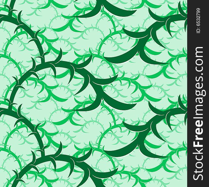 Seamlessly vector wallpaper with art green plant. Seamlessly vector wallpaper with art green plant