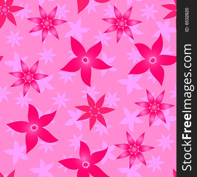 Red seamless vector flower background. Red seamless vector flower background