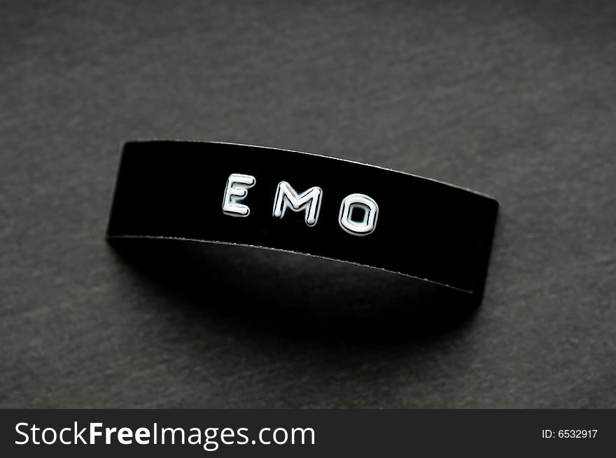 The word Emo photographed using a mix of vintage letterpress characters.