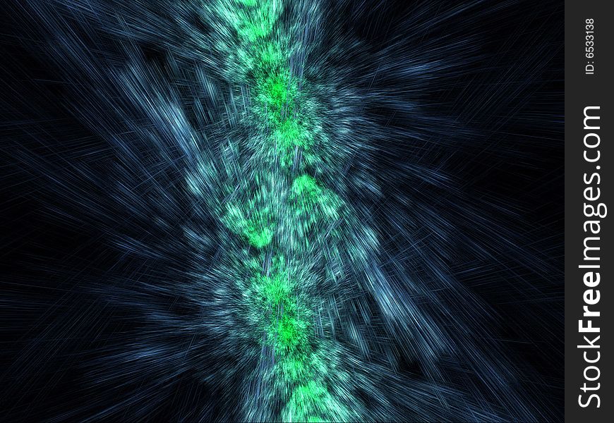 Green And Blue Mirrored Particles Emission