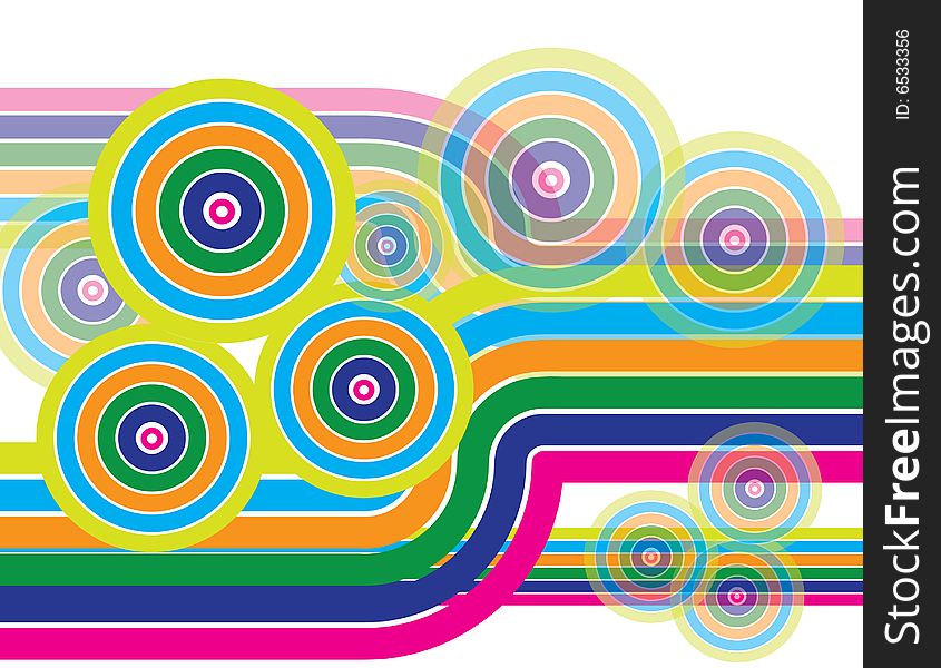 Colorful Circles and Stripes are Featured in an Abstract  
Background Illustration. Colorful Circles and Stripes are Featured in an Abstract  
Background Illustration.