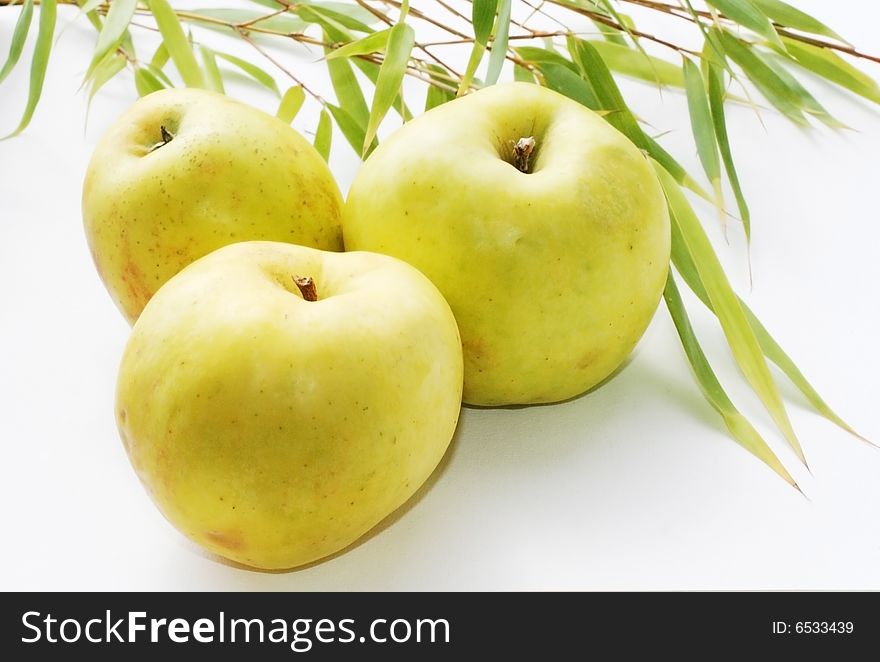 Apple on the white table. Apple on the white table