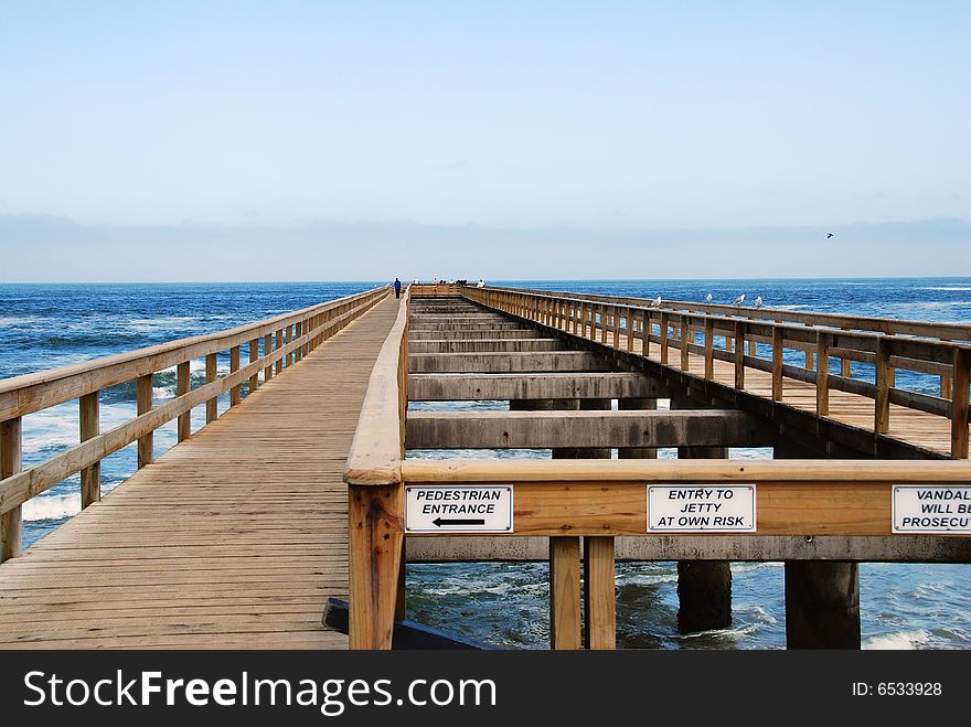 The jetty on the coast of Atlantic ocean, Swakopmund, Namibia