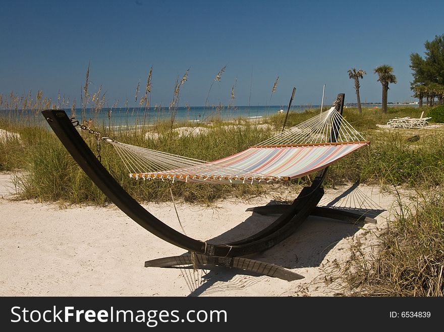A hammock on the beach. A hammock on the beach