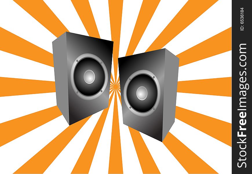 Abstract background with audio speakers. Vector illustration.