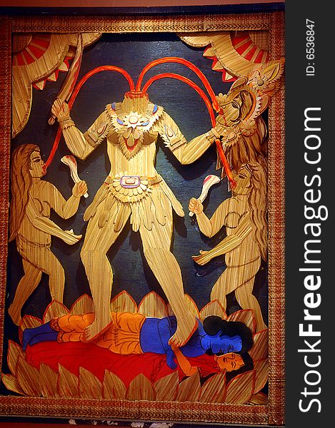 Indian Art Form Used For Durga Festival.