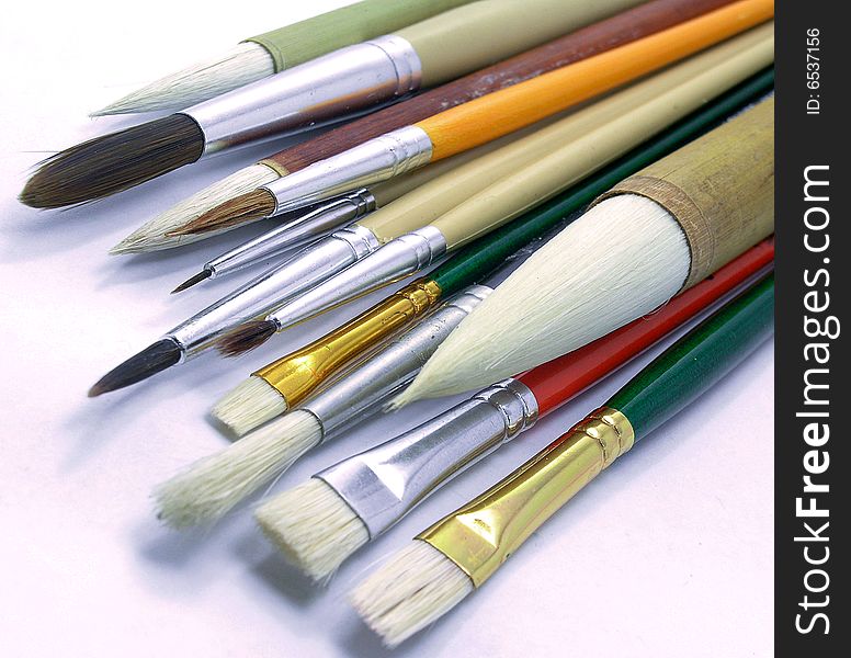 A selection of paint brushes