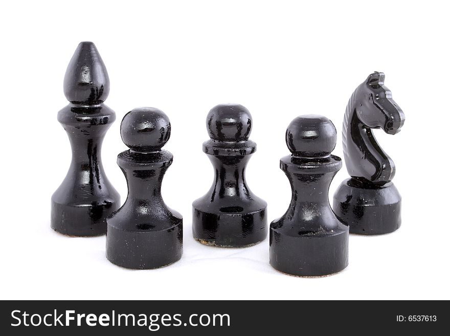 Isolated black chessman on white background