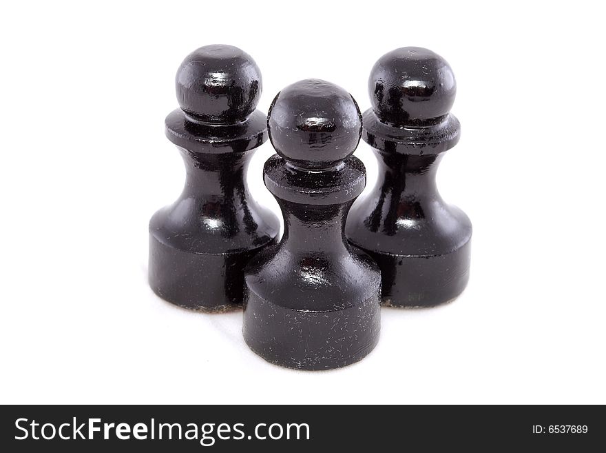 Isolated black chessman on white background