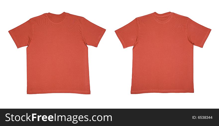 Blank T-shirts Isolated On White.Clipping Path In