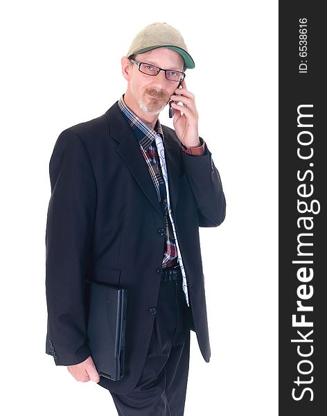 Middle aged businessman formal dressed, studio shot