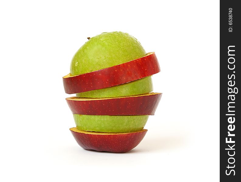 Mixed Apple On A White Background