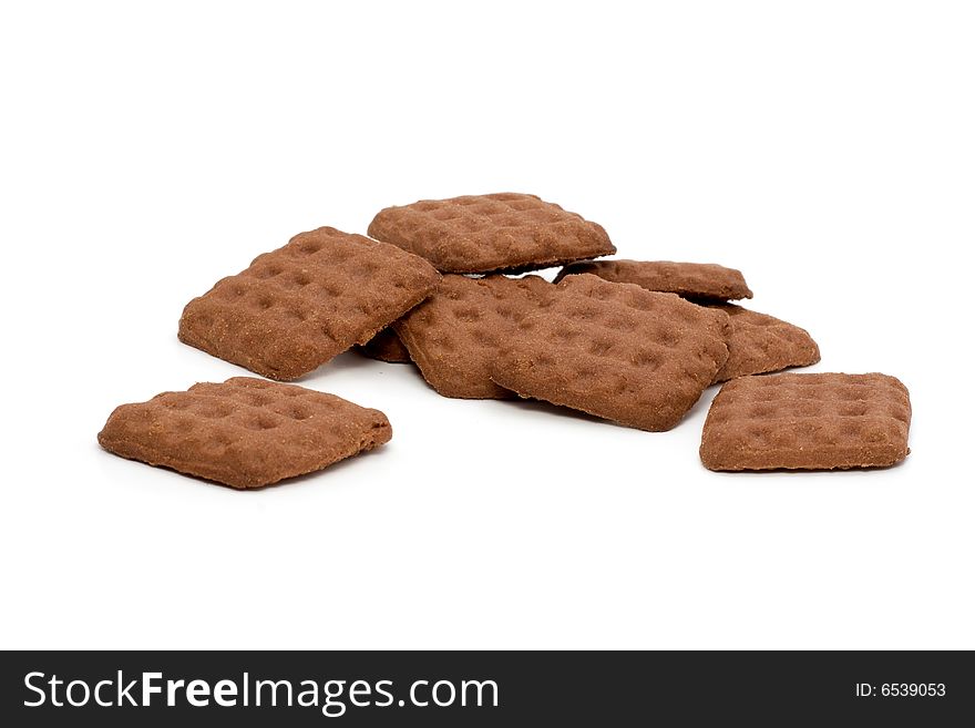 Chocolate's cookies over white background