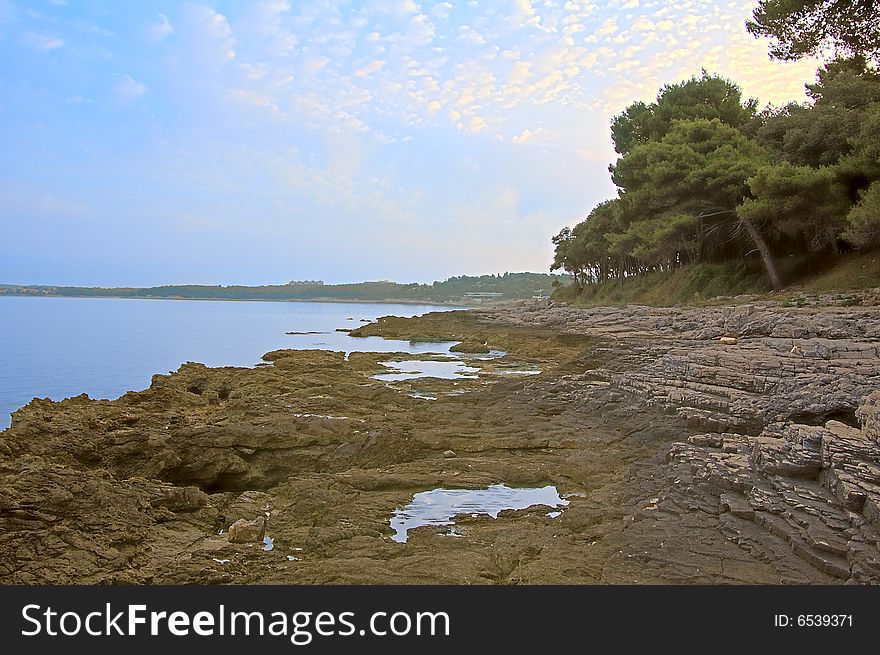 Mediterranean sea coast in the morning