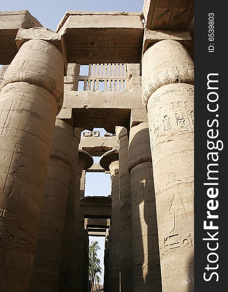 Columns of karnak temple, luxor, egypt, africa. Columns of karnak temple, luxor, egypt, africa