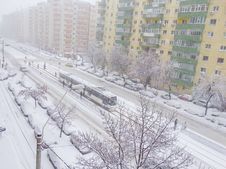 January 2016 First Snow In Bucharest Royalty Free Stock Photos January 2016 First Snow In Bucharest Royalty Free Stock Photos