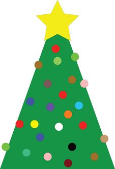 Christmas Tree With Yellow Star Royalty Free Stock Photos