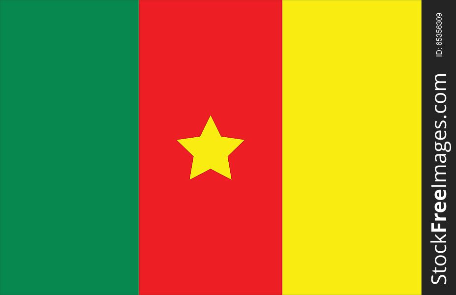 Original and simple Cameroon flag isolated vector in official colors