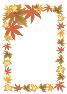 Frame Of Fallen Autumn Leaves Royalty Free Stock Images