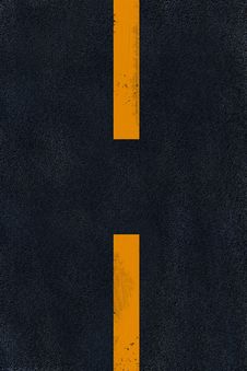 Yellow Marking On Black Asphalt Royalty Free Stock Photography Yellow Marking On Black Asphalt Royalty Free Stock Photography