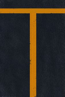 Yellow Marking On Black Asphalt Stock Images Yellow Marking On Black Asphalt Stock Images