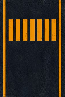 Yellow Marking On Black Asphalt Royalty Free Stock Photography Yellow Marking On Black Asphalt Royalty Free Stock Photography